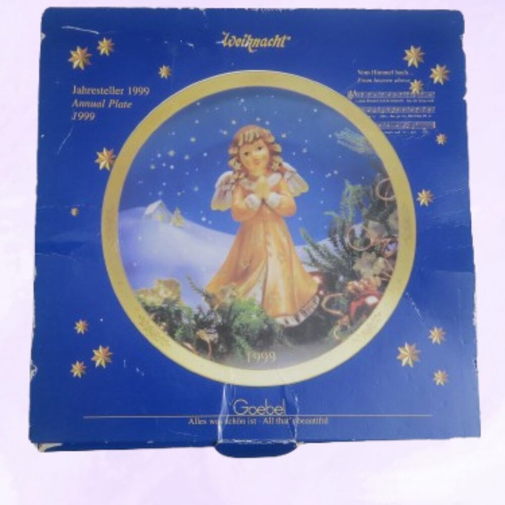 Weignacht jahresteller 1999 annual plate angel vom himmel hoch from heaven above